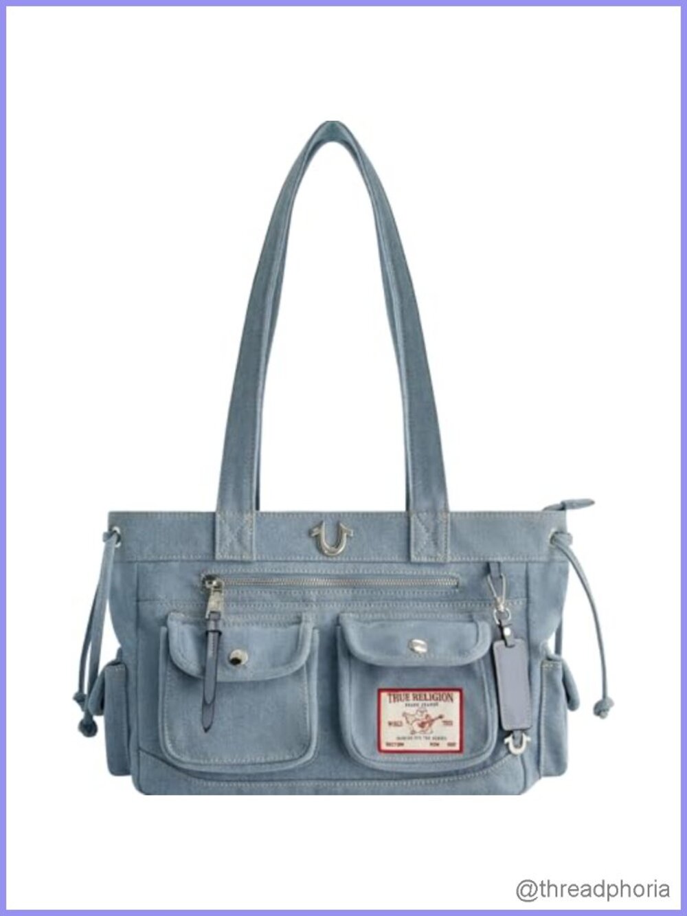 Faux Leather Tote Bag Multi-Pocket Satchel Adjustable Strap